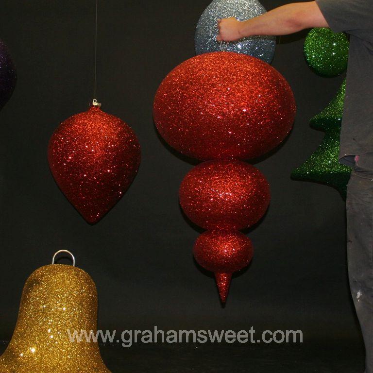 christmas glittered decorations