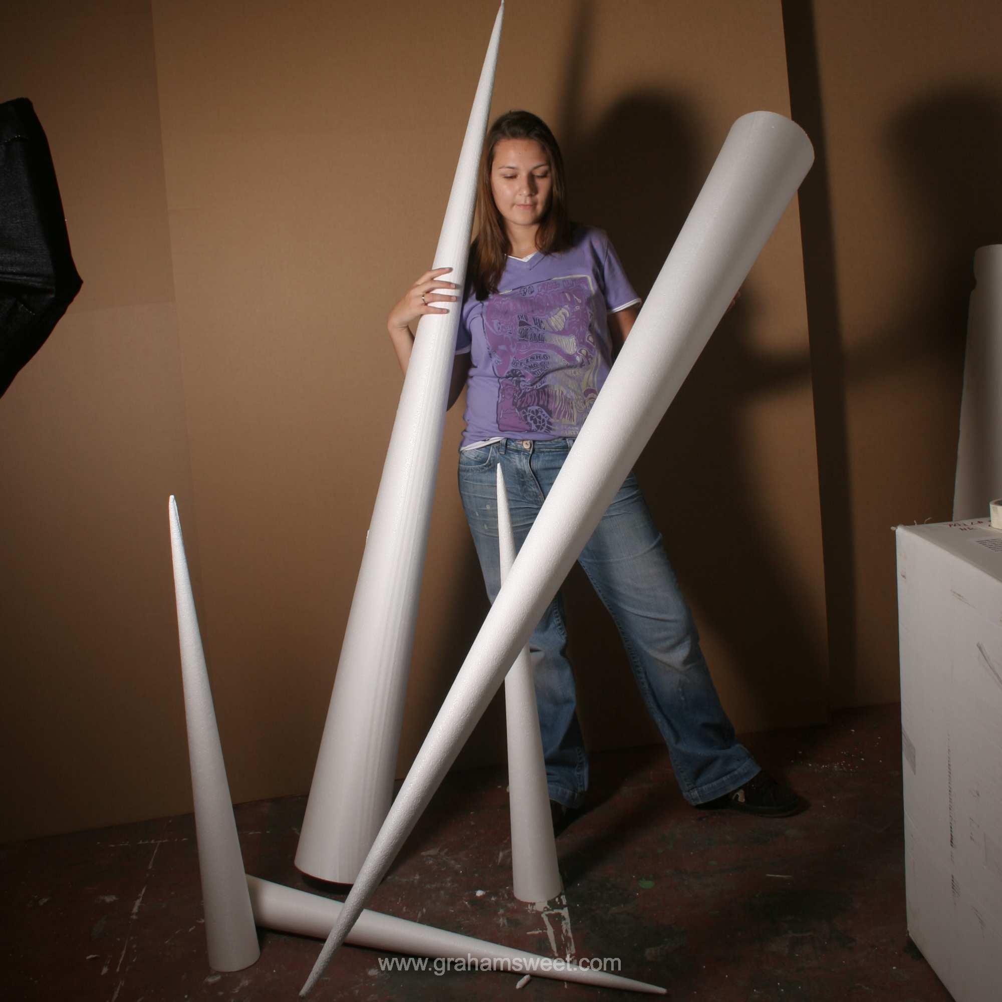 large polystyrene cones