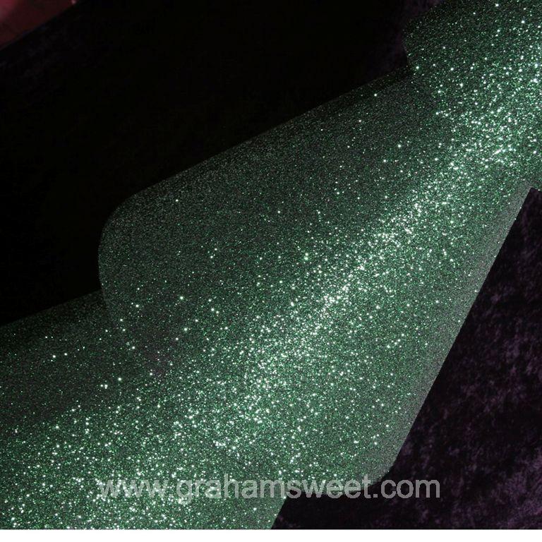 Green glittered polystyrene Christmas cone tree