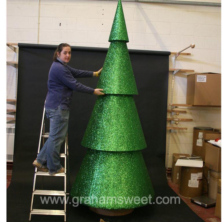 Giant polystyrene christmas cone tree