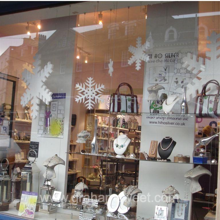 snowflake window display