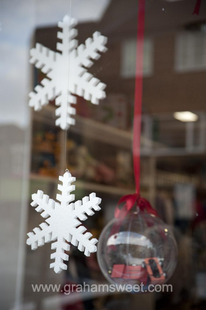 hanging snowflakes