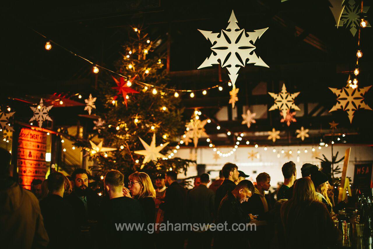 display of polystyrene snowflakes at Unit 44