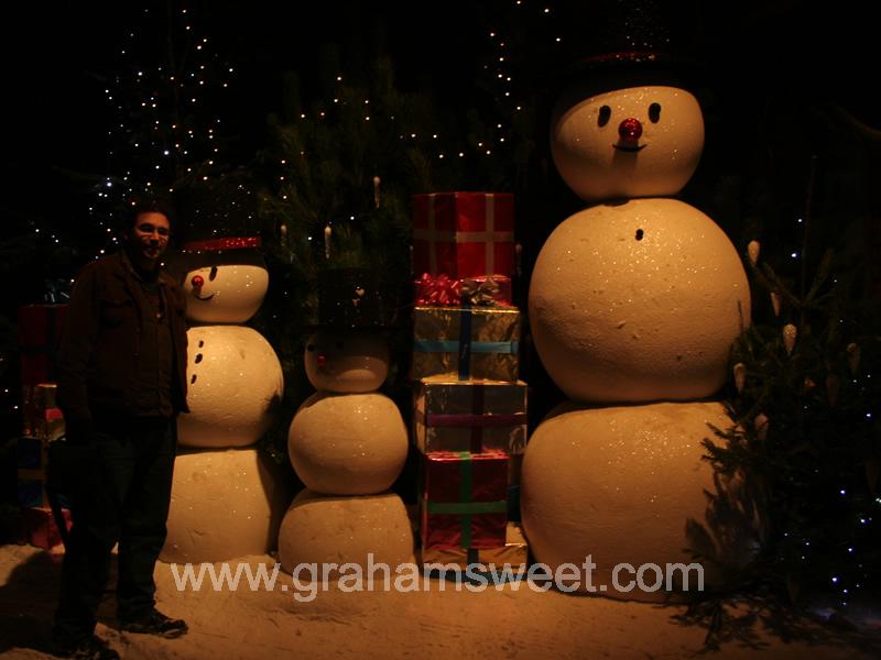 Giant polystyrene snowmen the snow dome - Birmingham UK 2