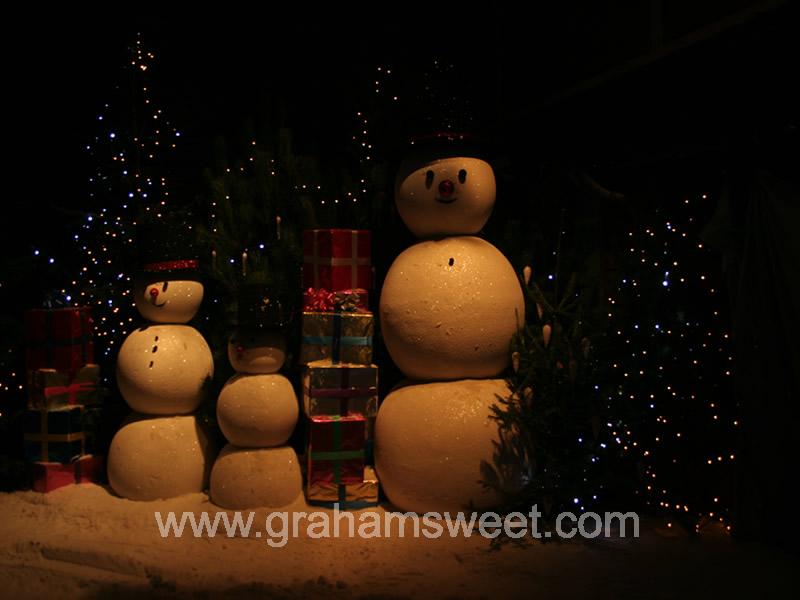 Giant polystyrene snowmen