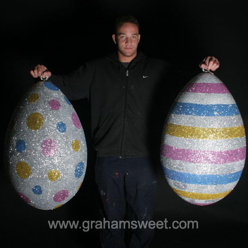 800 mm high glittered eggs