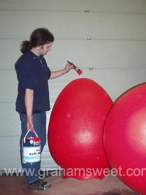 painted polystyrene eggs