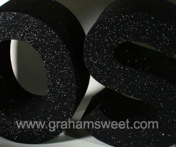 black glitter letters