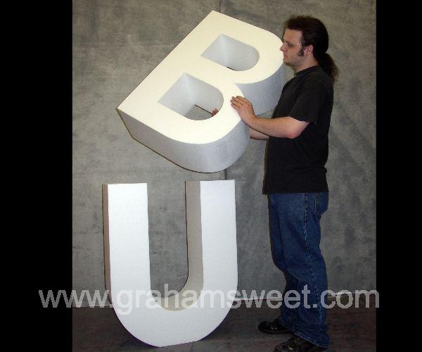 900mm plain white polystyrene letters