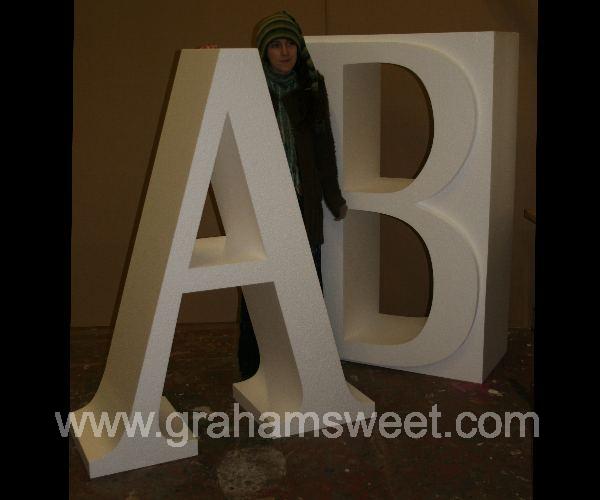 1700mm plain white polystyrene letters