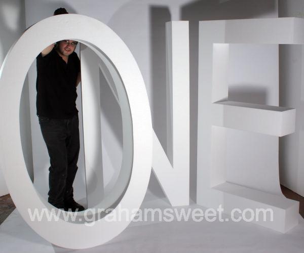 1800mm plain white polystyrene letters