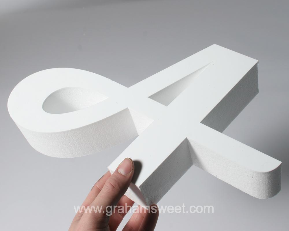 300 mmm wide poly letter A - faced with 3 mm white acrylic