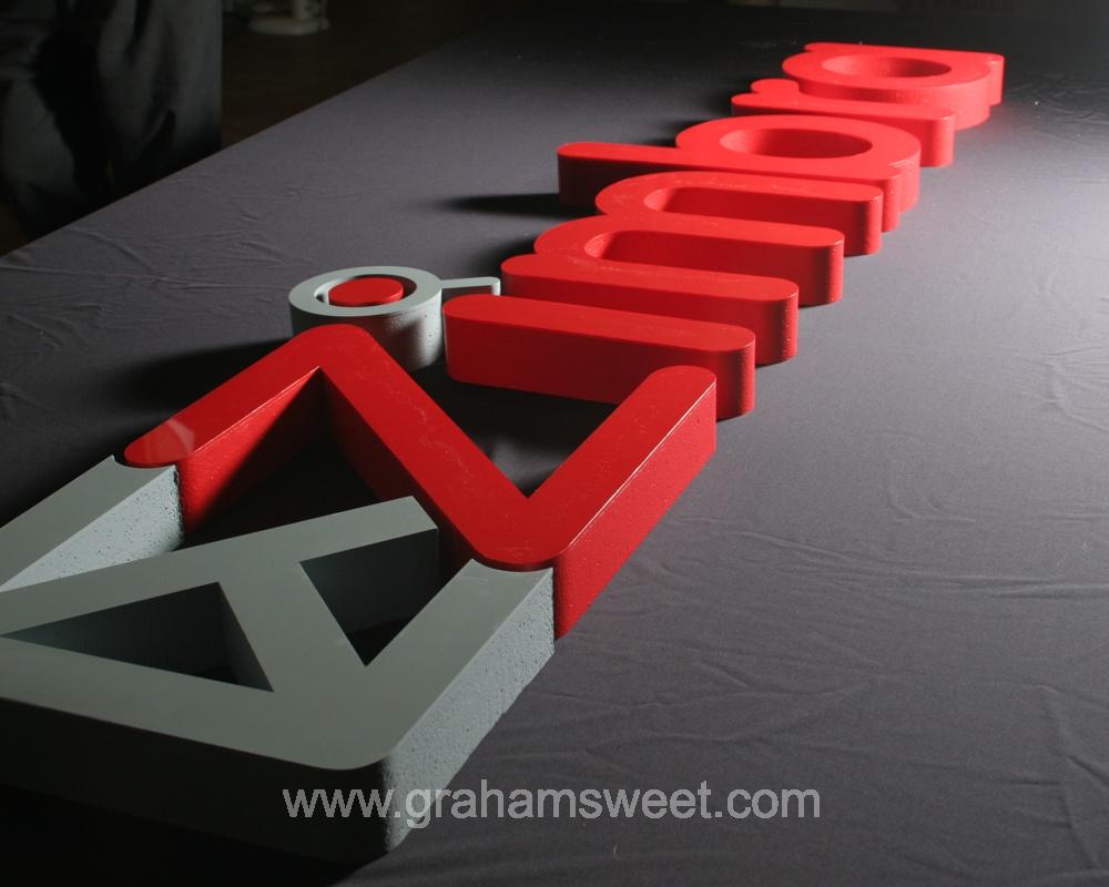 zimbra acrylic faced letters