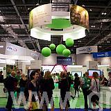 giant green balls - suspended at an exhiibition