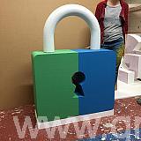 giant polystyrene padlock