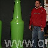 green polystyrene bottle - varnished