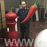 oversized polystyrene models - pepper and pepper grinder