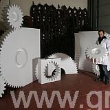 polystyrene cogs - for a tv show