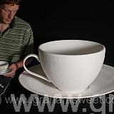 polystyrene cup and saucer