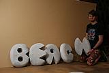 polystyrene letters - in the style of pebbles