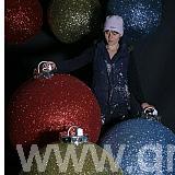 800 and 600mm glittered baubles - produced from expanded polystyrene