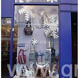 Hi Ho Silver snowflake window display