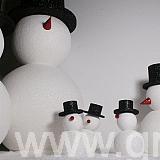 group of polystyrene snowmen