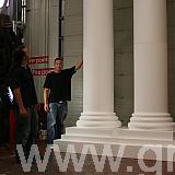 plain white polystyrene pillars