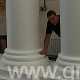 plain white polystyrene pillars