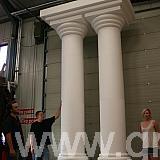 plain white polystyrene pillars