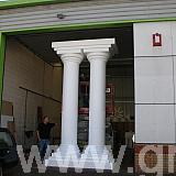 plain white polystyrene pillars
