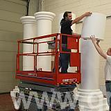 plain white polystyrene pillars