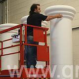 plain white polystyrene pillars