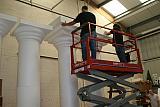 plain white polystyrene pillars