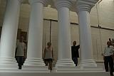 plain white polystyrene pillars