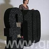  10 - 4 foot high - covered in black glitter