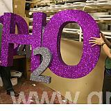 1000mm high - H2O logo - covered in glitter