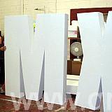 1800mm high polystyrene letters - covered in white glitter