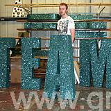 TEAM letters - 1165 mm high - Turquoise glitter