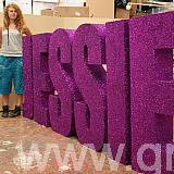 jessie letters - purple glitter