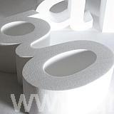 plain white polystyrene letters