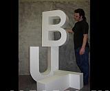 plain white polystyrene letters