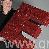 polystyrene sale letters - glittered red - 580 mm hgih - 150 mm thick - Arial bold