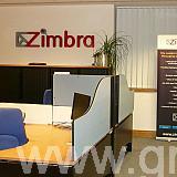 zimbra acyrlic faced letters in an office