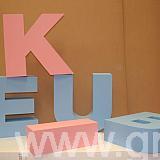 pink and blue poly letters