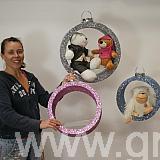 pink - blue and silver christmas bauble shelves