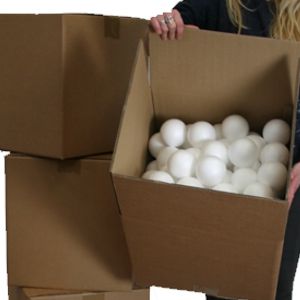 cut polystyrene / styrofoam balls