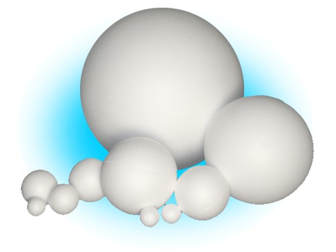 group of polystyrene balls