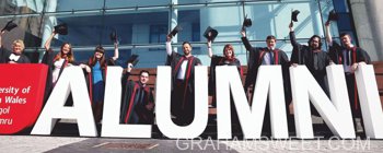 Large coated polystyrene letters produced for Cardiff met university graduation.