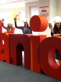 Large red Danio product launch letters
